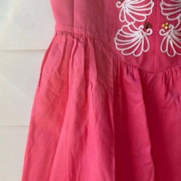 NWT Lily Pulitzer Mayfield Dress, Style 32874, Pink Salmon Seeing Stars Soutache - Picture 3 of 10